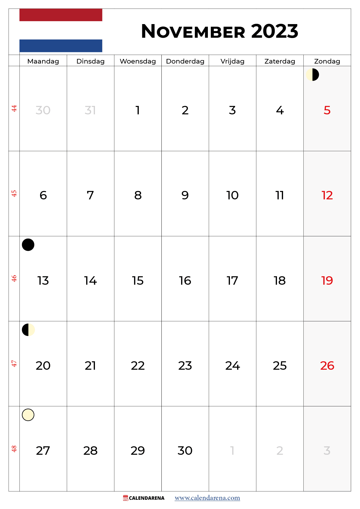 kalender november 2023 pdf nederland