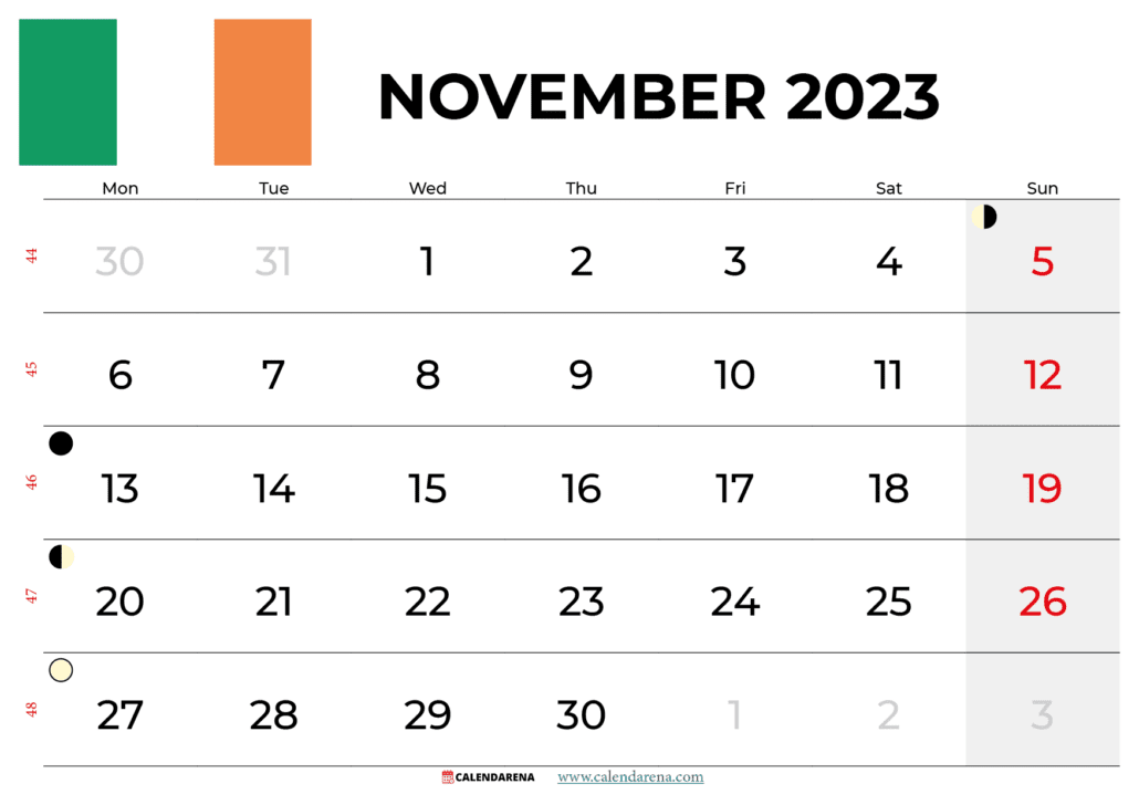 november 2023 calendar ireland