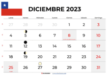 calendario Diciembre 2023 chile