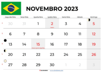 calendário novembro 2023 brasil