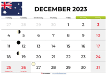 december 2023 calendar AUSTRALIA