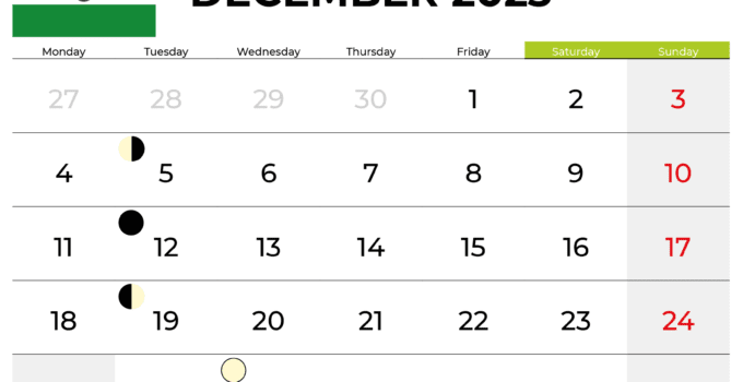 december 2023 calendar INDIA