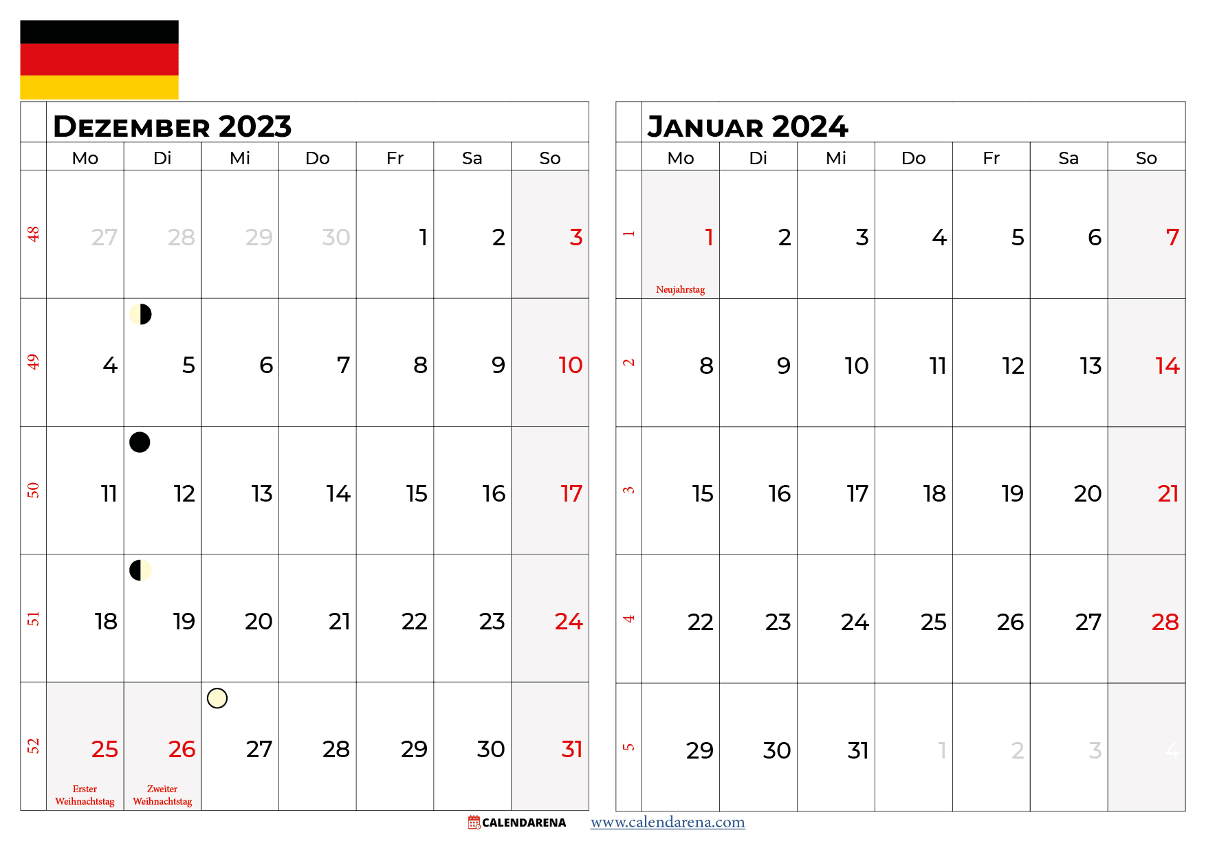 dezember 2023 - Januar 2024 Deutschland