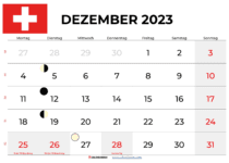 dezember 2023 kalender Schweiz