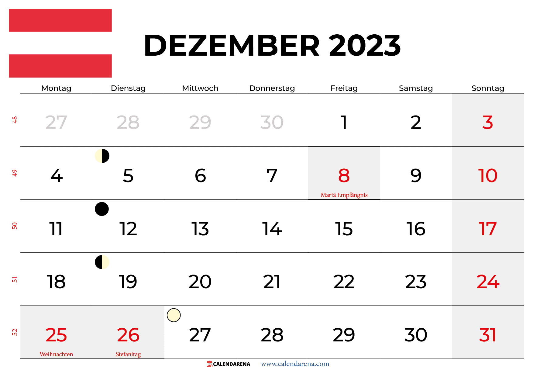 kalender dezember 2023 österreich