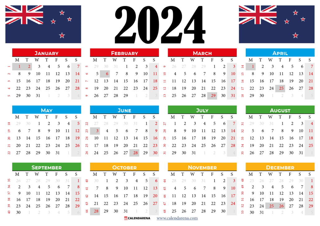 Calendar 2024 NZ With Holidays And Festivals