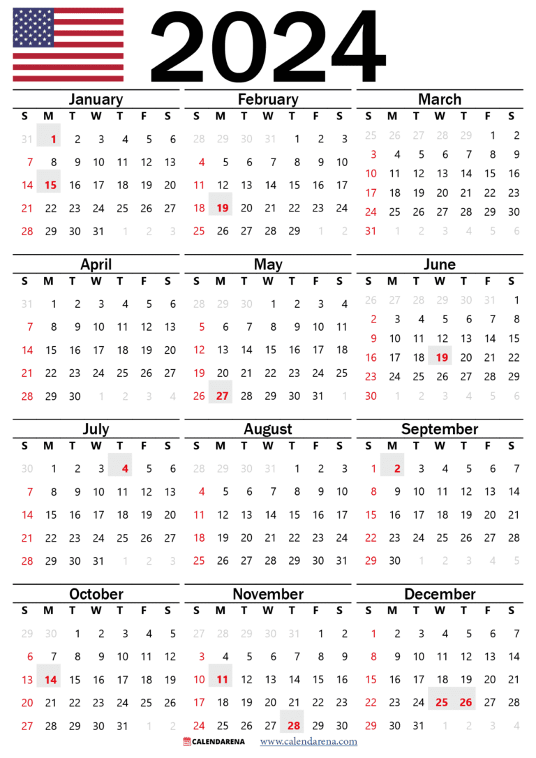 2024 Calendar: Dates And Holidays