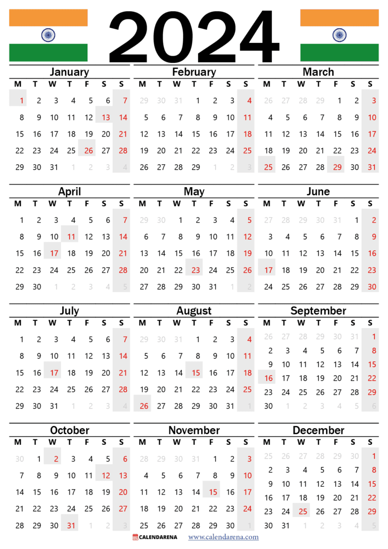 Calendar 2024 India With Holidays And Festivals