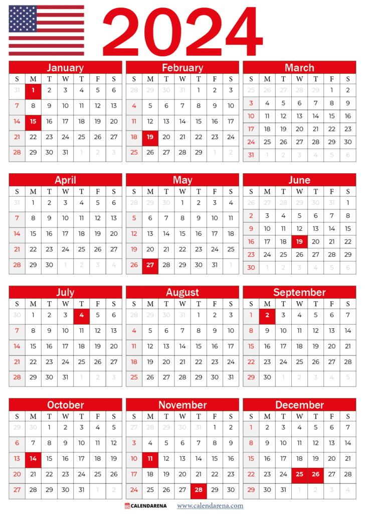 2024 Calendar Dates And Holidays