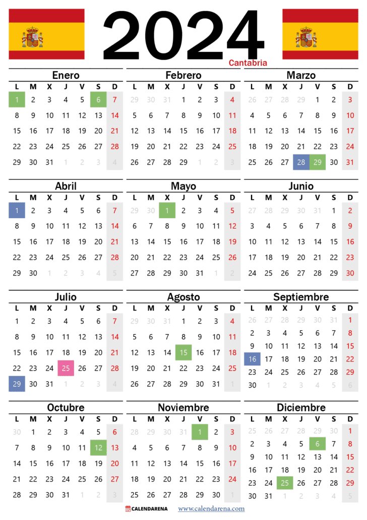 Calendario Laboral Cantabria 2024