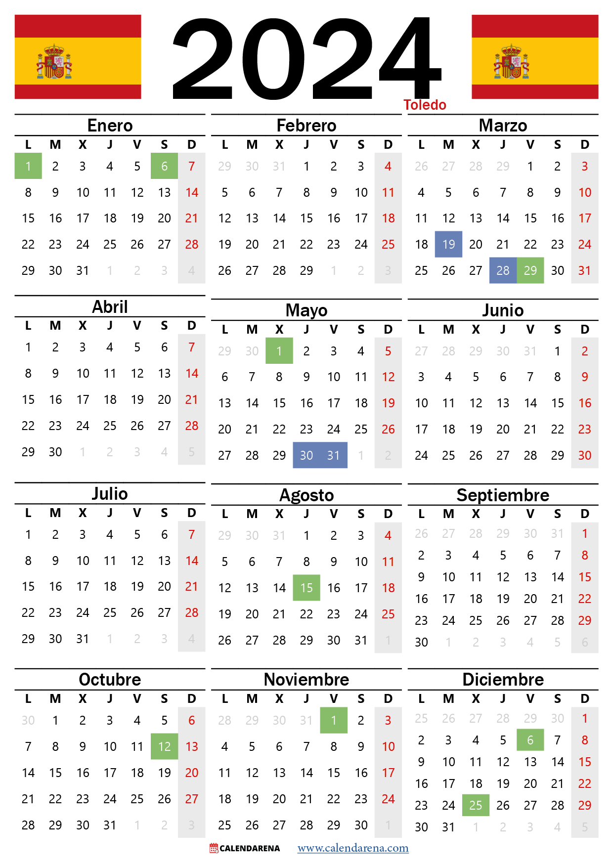 Calendario Laboral Toledo 2024 