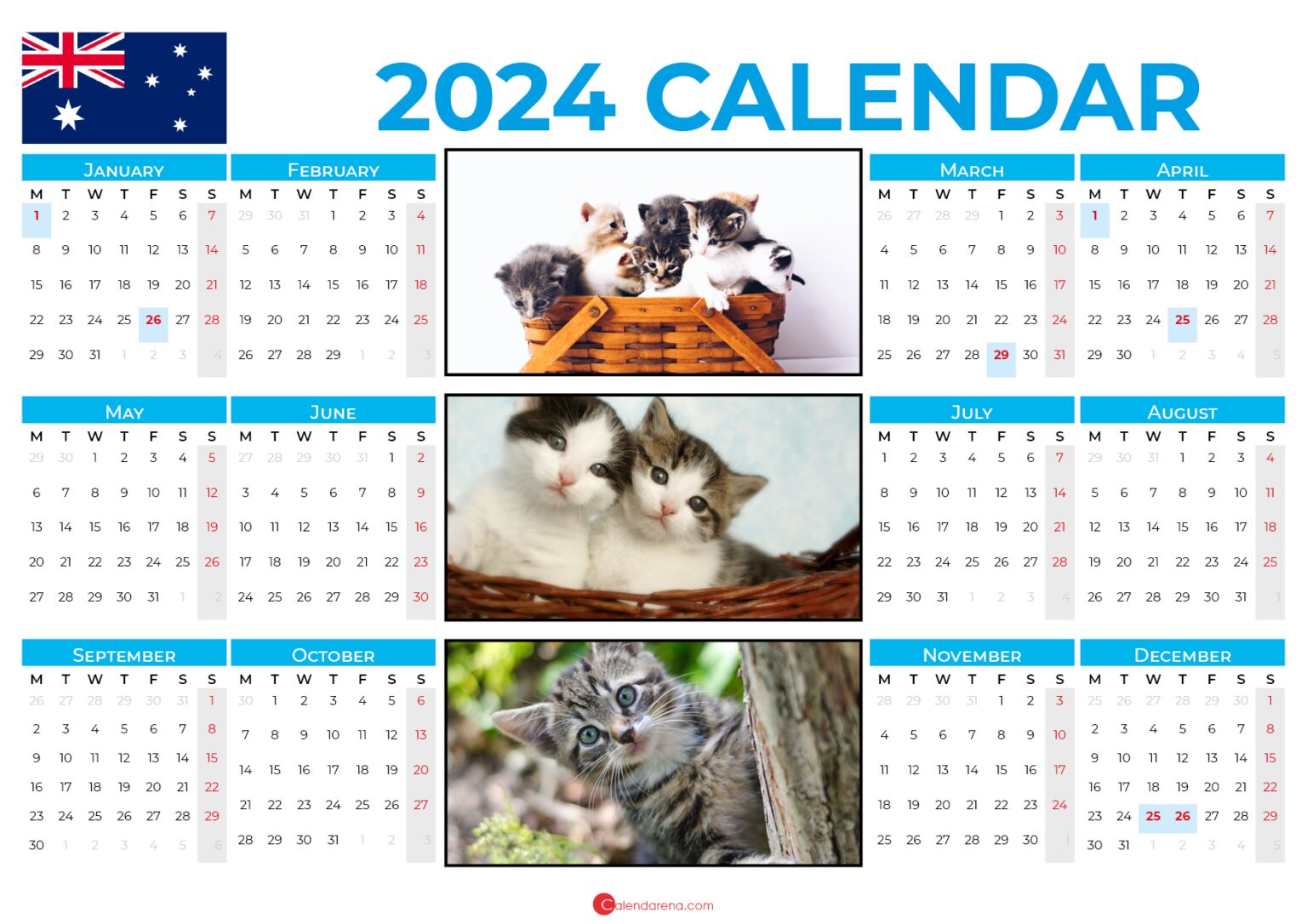 Calendar 2024 Australia With Holidays And Festivals