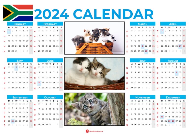 2024 Calendar South Africa With Holidays Printable