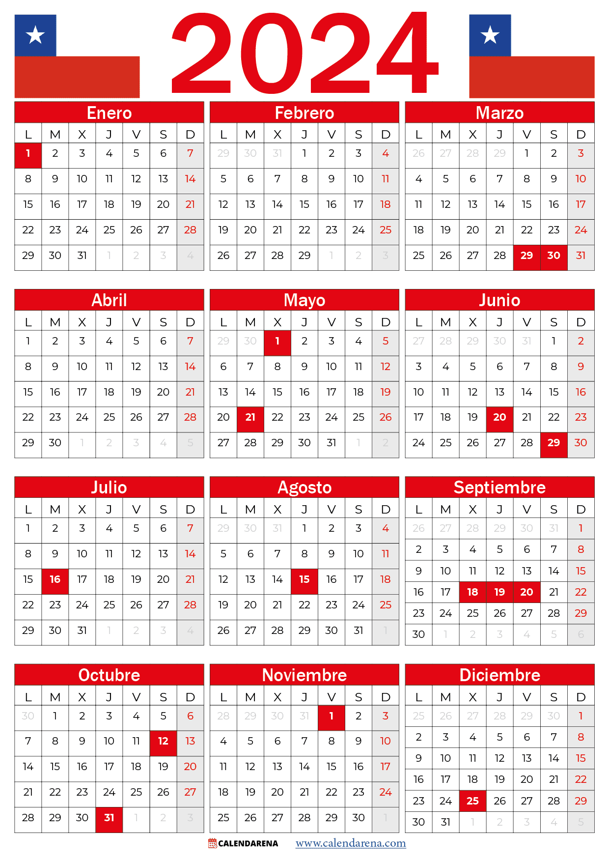 calendario 2024 chile con feriados pdf