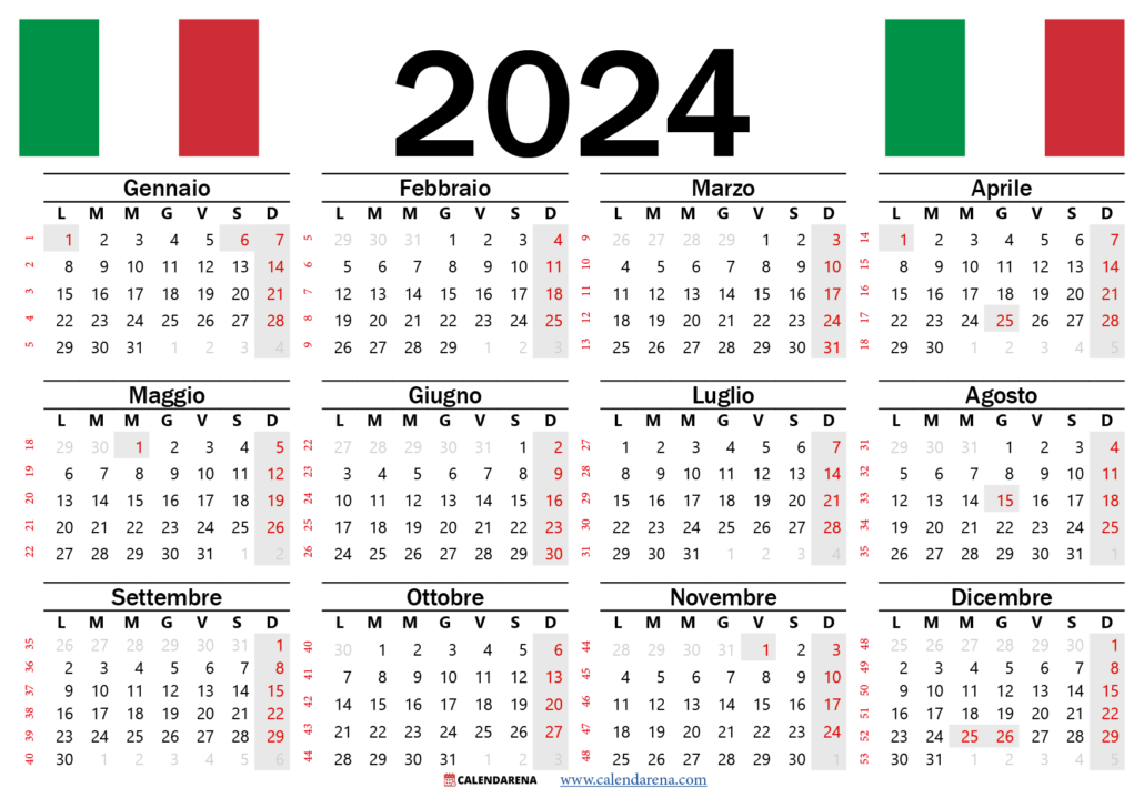 Calendario 2024 Con Festività