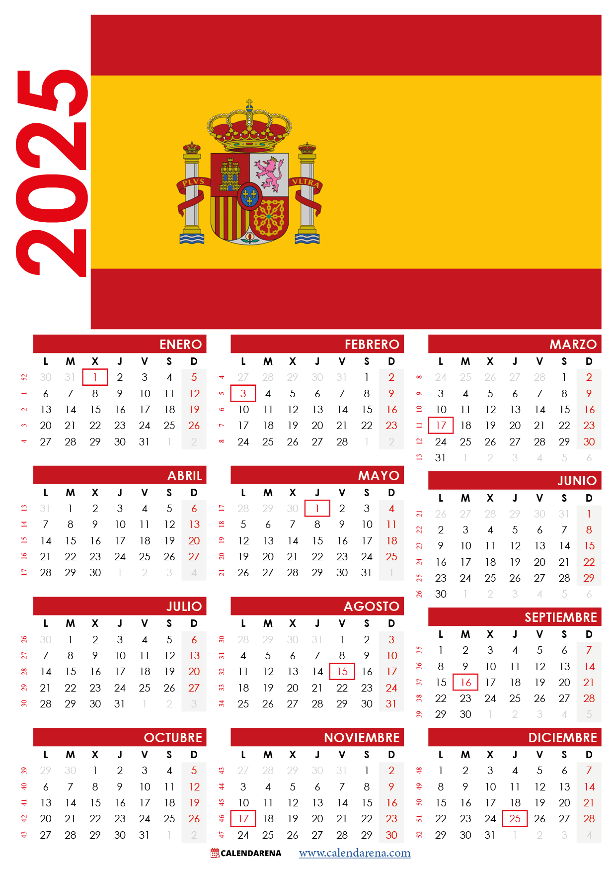 calendario 2025 españa