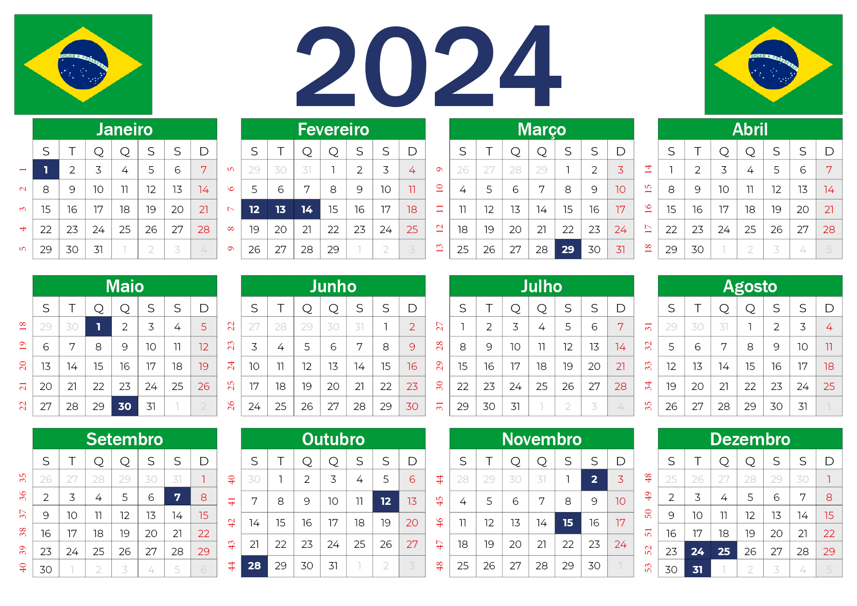 calendario lunar 2024 Brasil