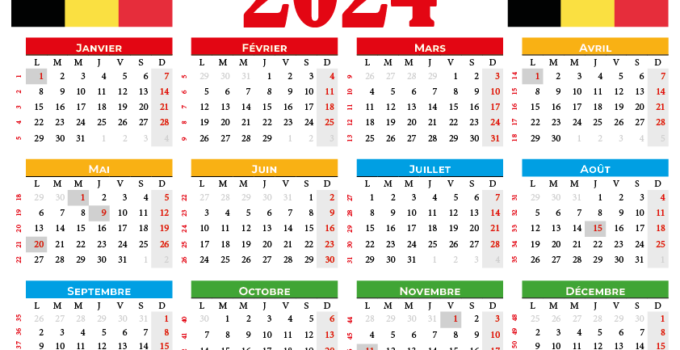 calendrier 2024 gratuit belgique