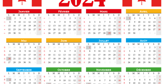 calendrier 2024 québec à imprimer