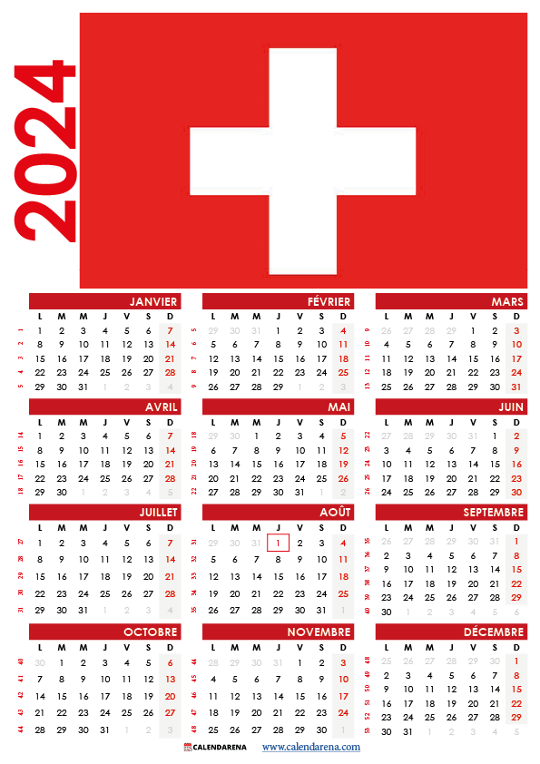 calendrier 2024 suisse