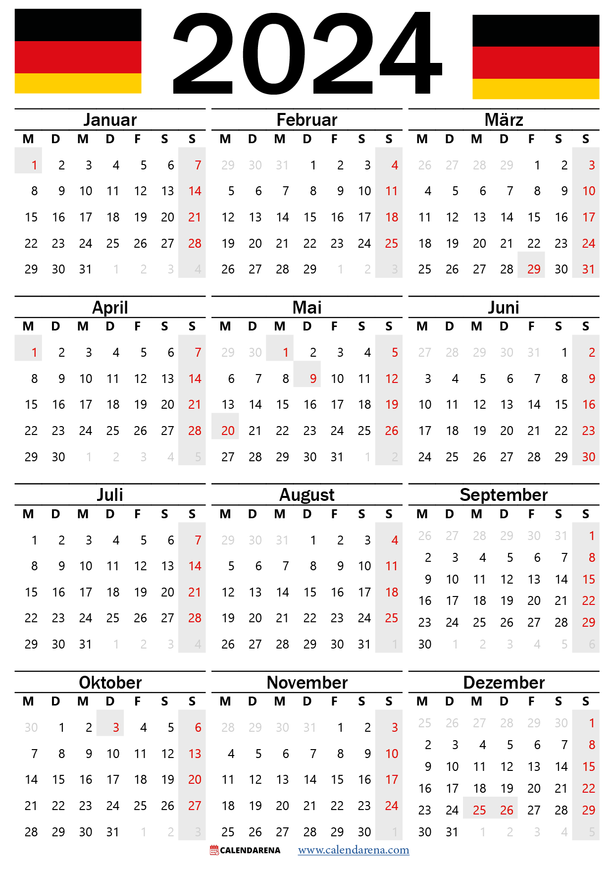 kalender 2024 Deutschland