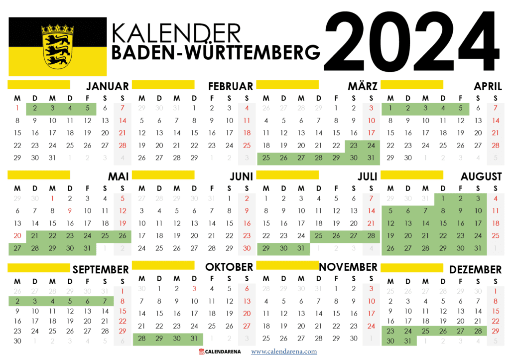 Kalender 2024 Baden-Württemberg