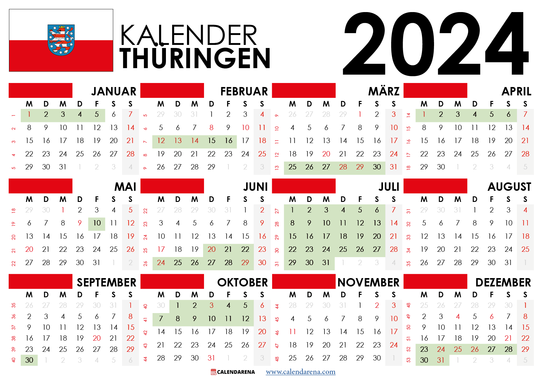 kalender 2024 thüringen