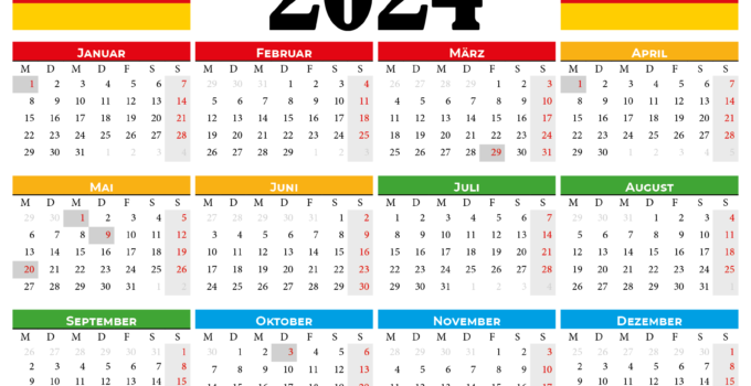 kalender 2024 zum ausdrucken Deutschland