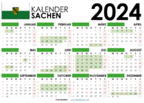 kalender Sachsen 2024 und Ferien