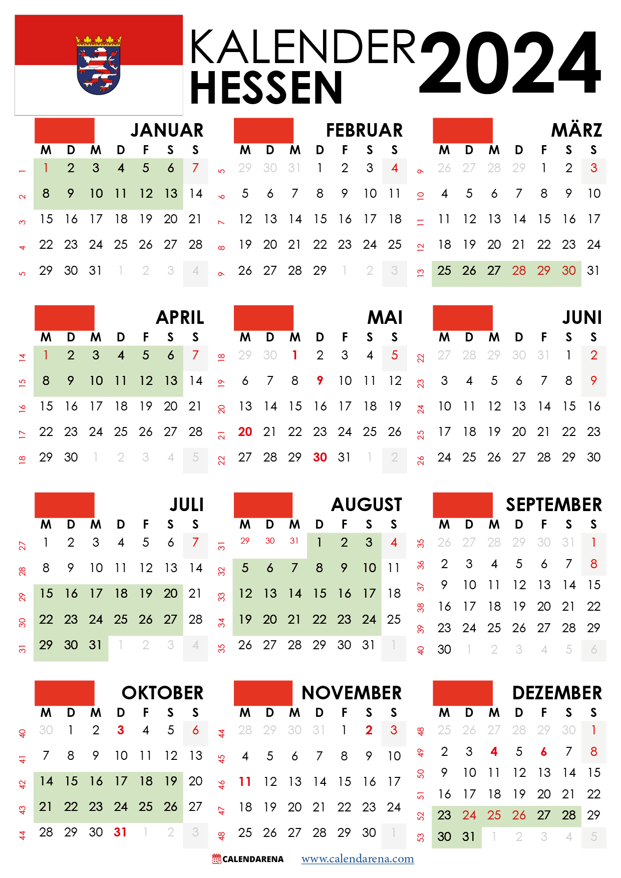 kalender hessen 2024