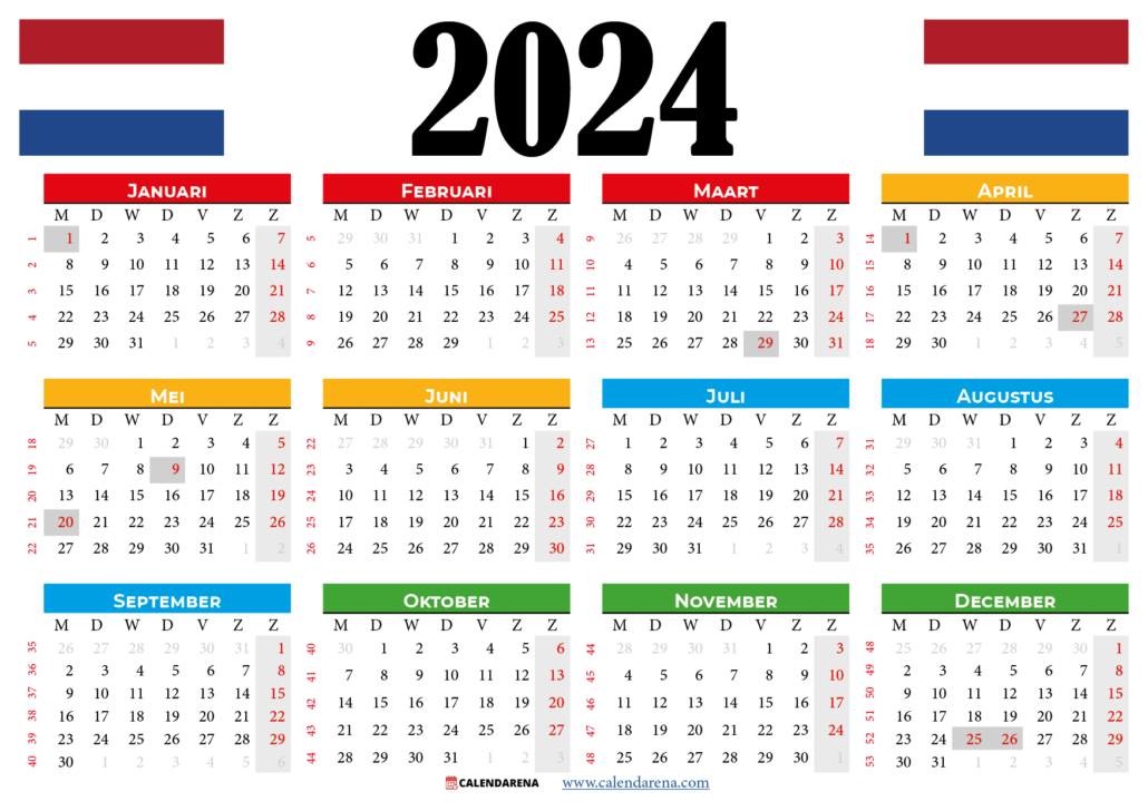 Kalender 2024 Met Weeknummers Nederland