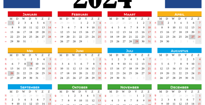 kalender met weeknummers 2024 Nederland