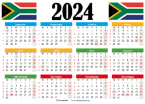 printable calendar 2024 south africa