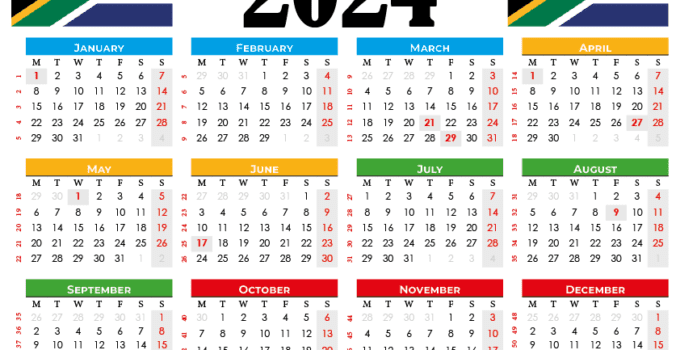 printable calendar 2024 south africa
