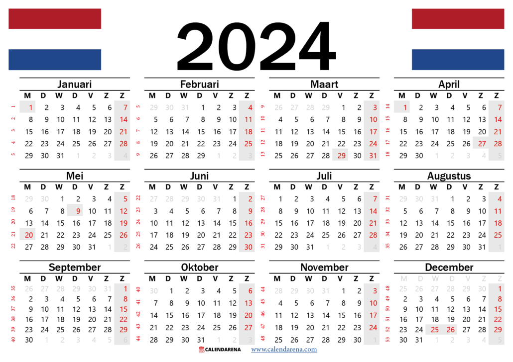 Kalender 2024 Met Weeknummers Nederland