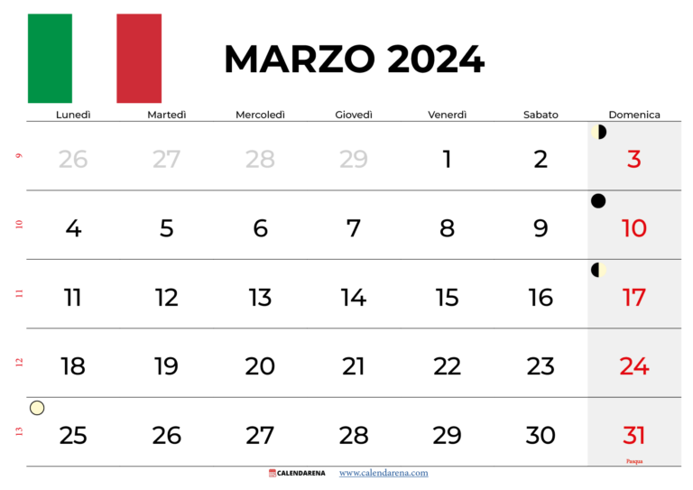 Calendario 2024 Con Festività PDF Italia