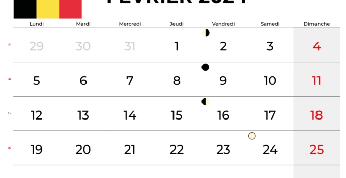 calendrier février 2024 belgique