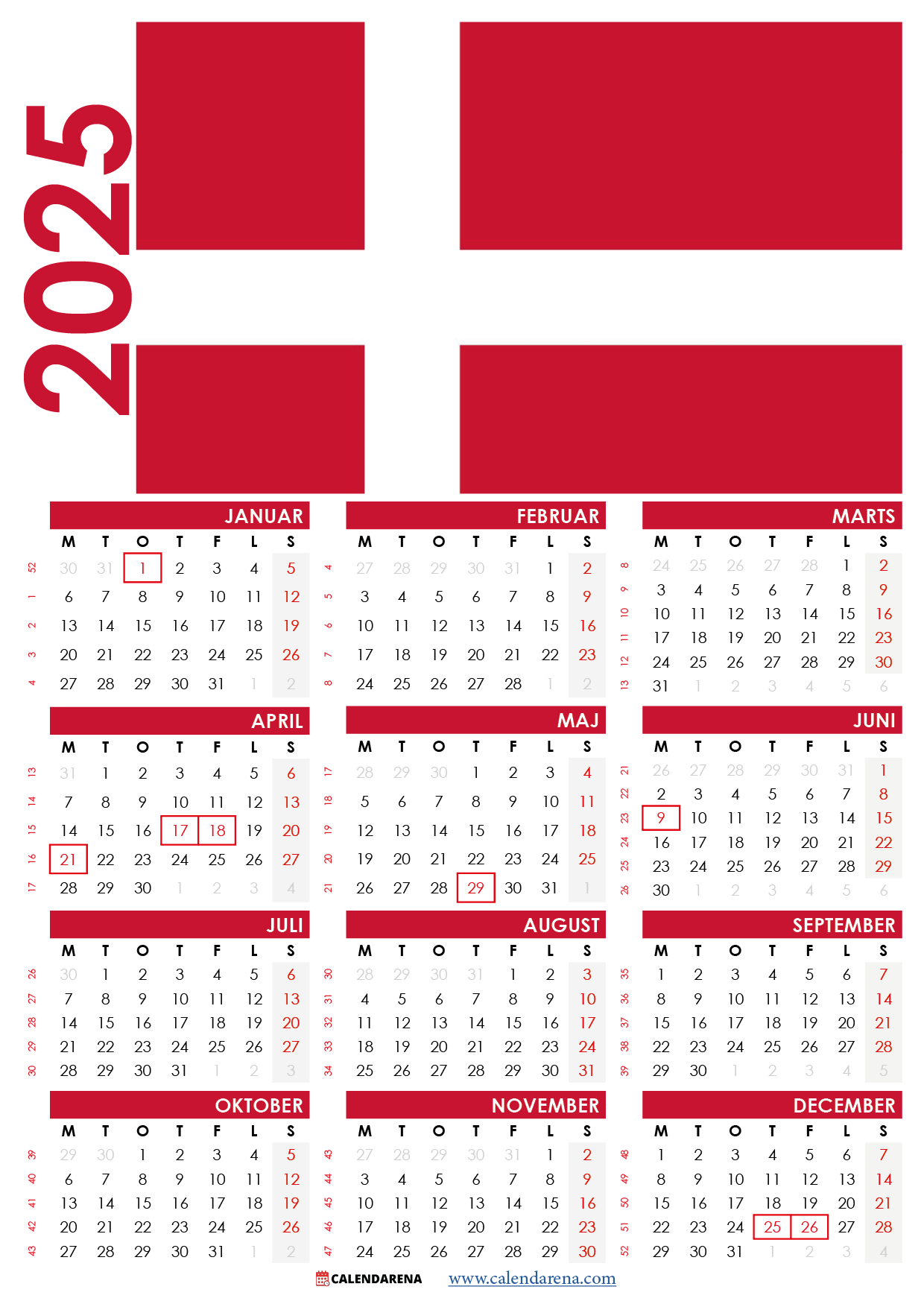 dansk kalender 2025
