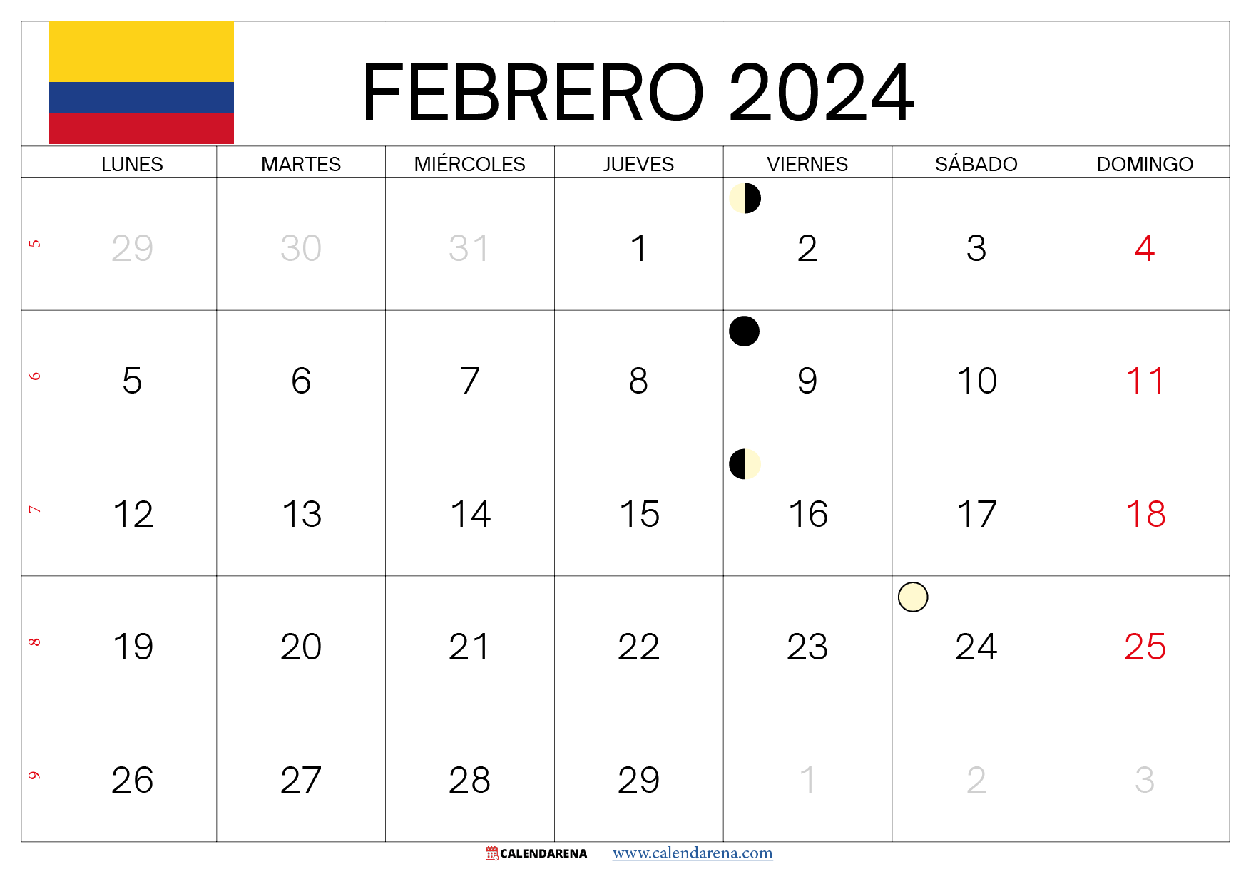 febrero 2024 colombia
