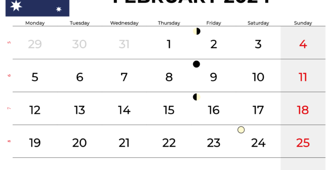 february 2024 calendar Australia