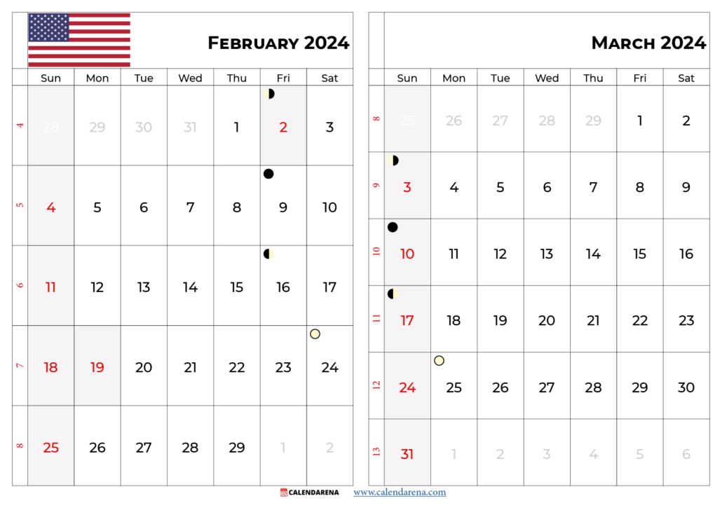 March 2024 Calendar With Holidays USA