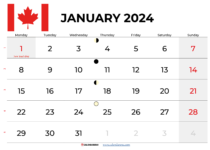january 2024 calendar canada