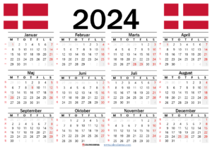 Kalender 2024 Danmark Med Helligdage Og Ugenumre