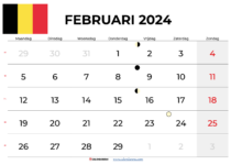 kalender februari 2024 België