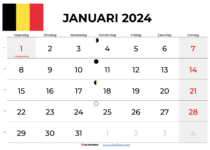 kalender januari 2024 België