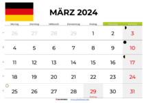 kalender märz 2024 Deutschland