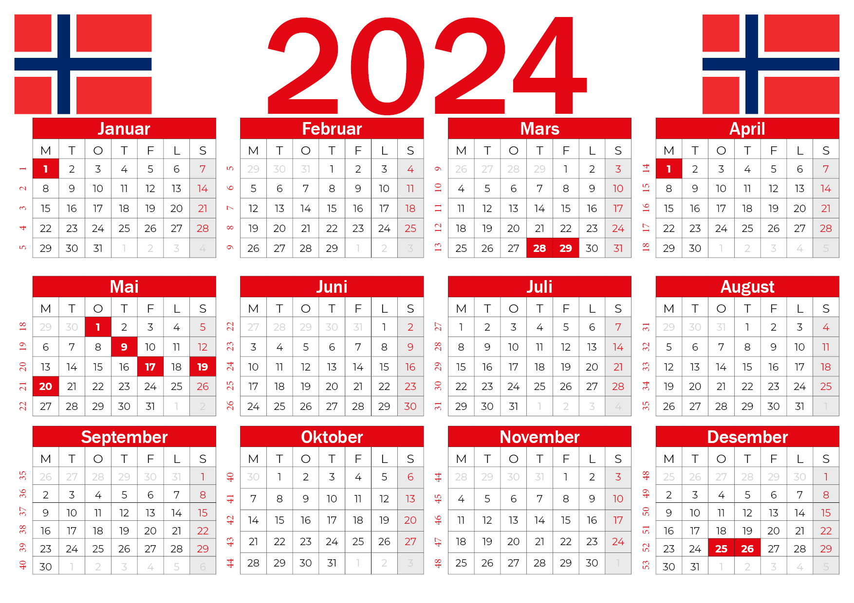 uke kalender 2024