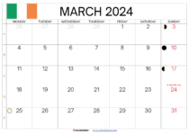 March 2024 Calendar Ireland With Holidays