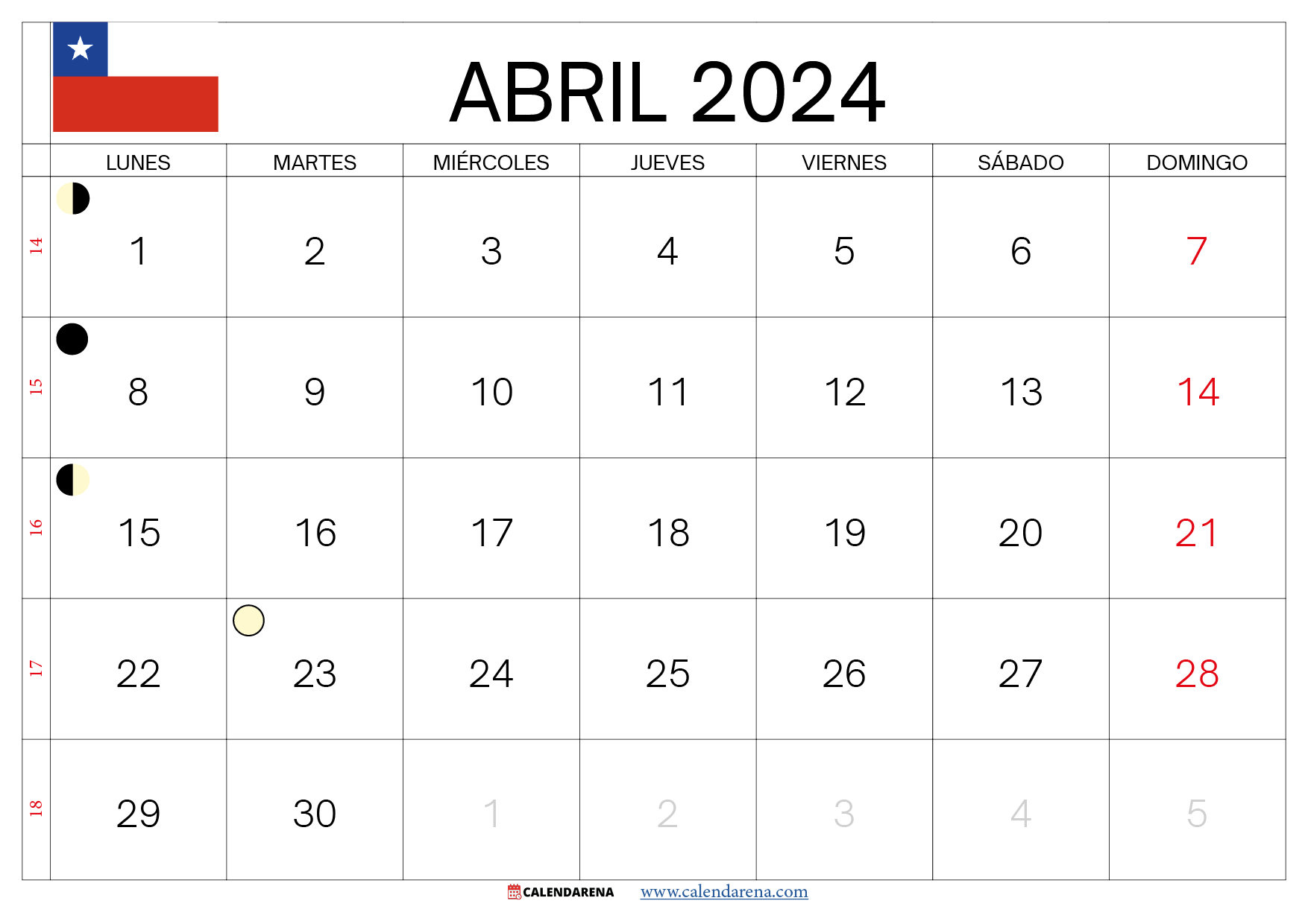 Calendario Abril 2024 Chile Con Feriados