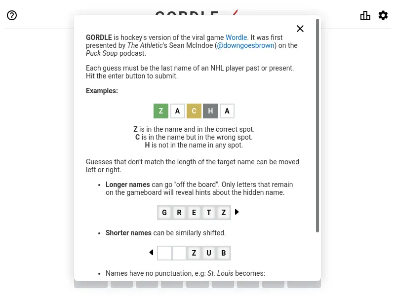 Gordle - Hockey's answer to Wordle